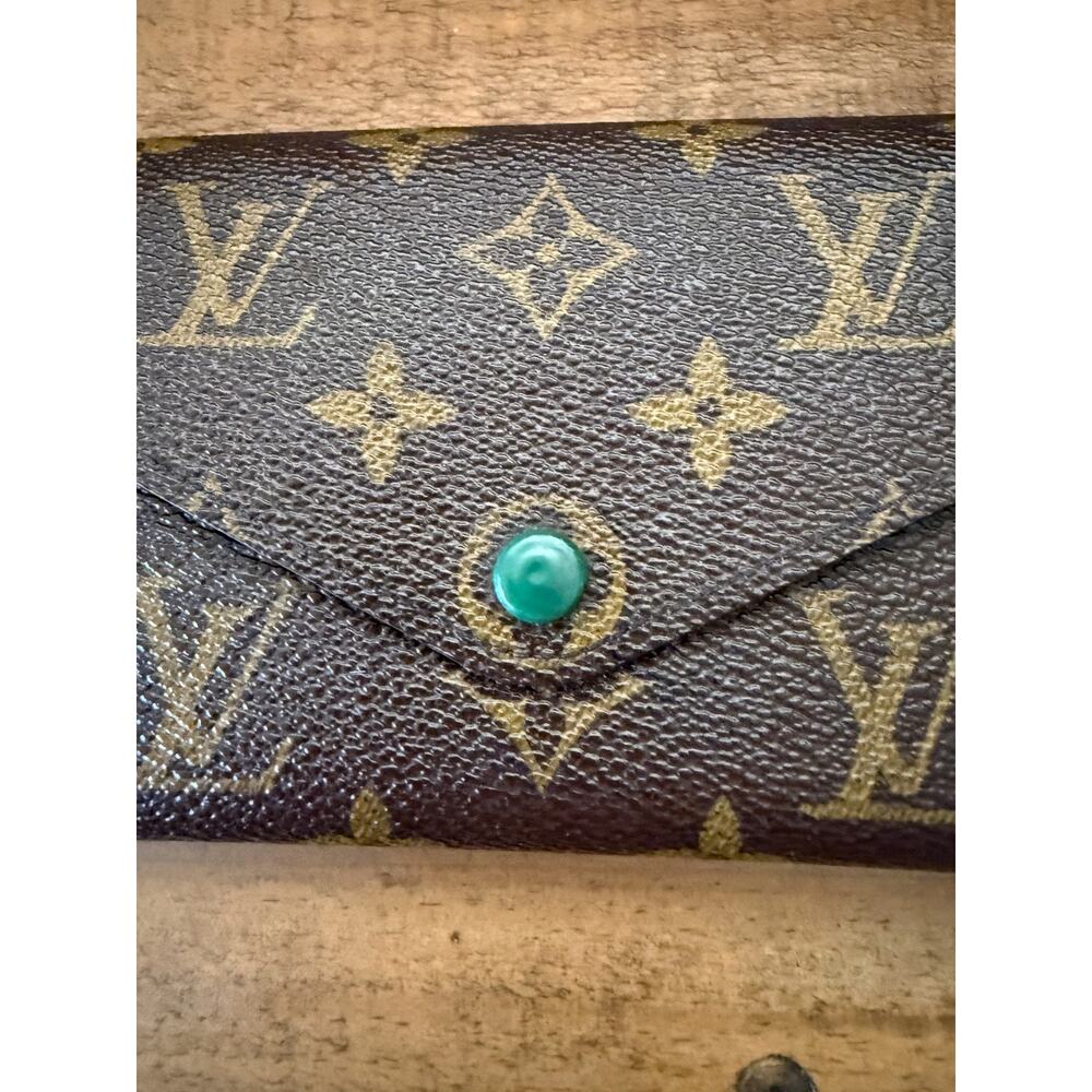 Louis Vuitton Josephine Wallet Brown Monogram Canvas Green France W/Box & COA - Picture 3 of 11